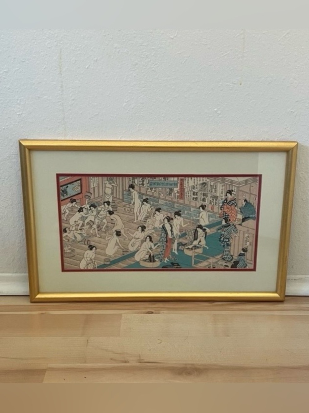 Quarreling and Scuffling in a Women's Bathhouse Print by Utagawa Yoshiiku